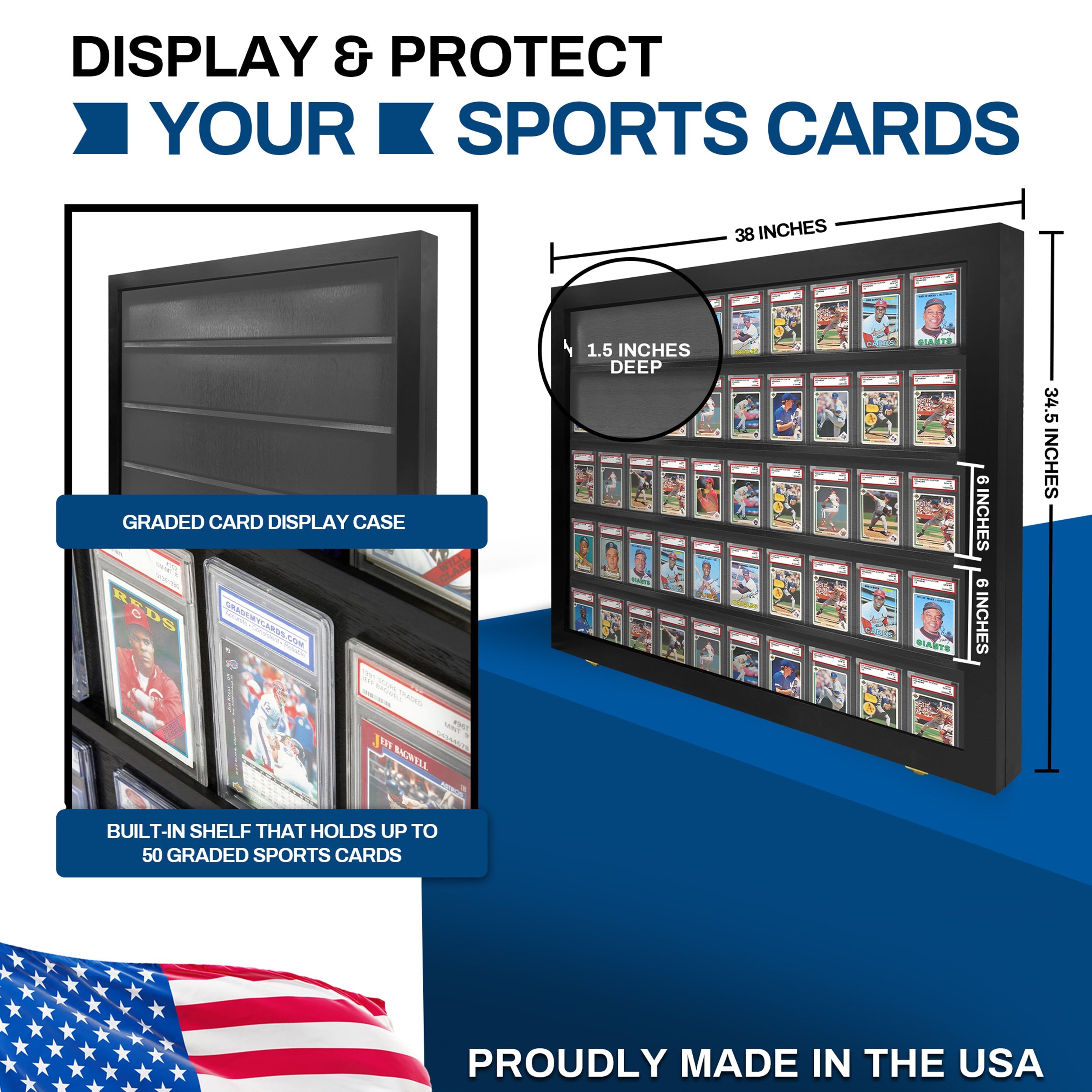 50-Slot Graded Card Display Case