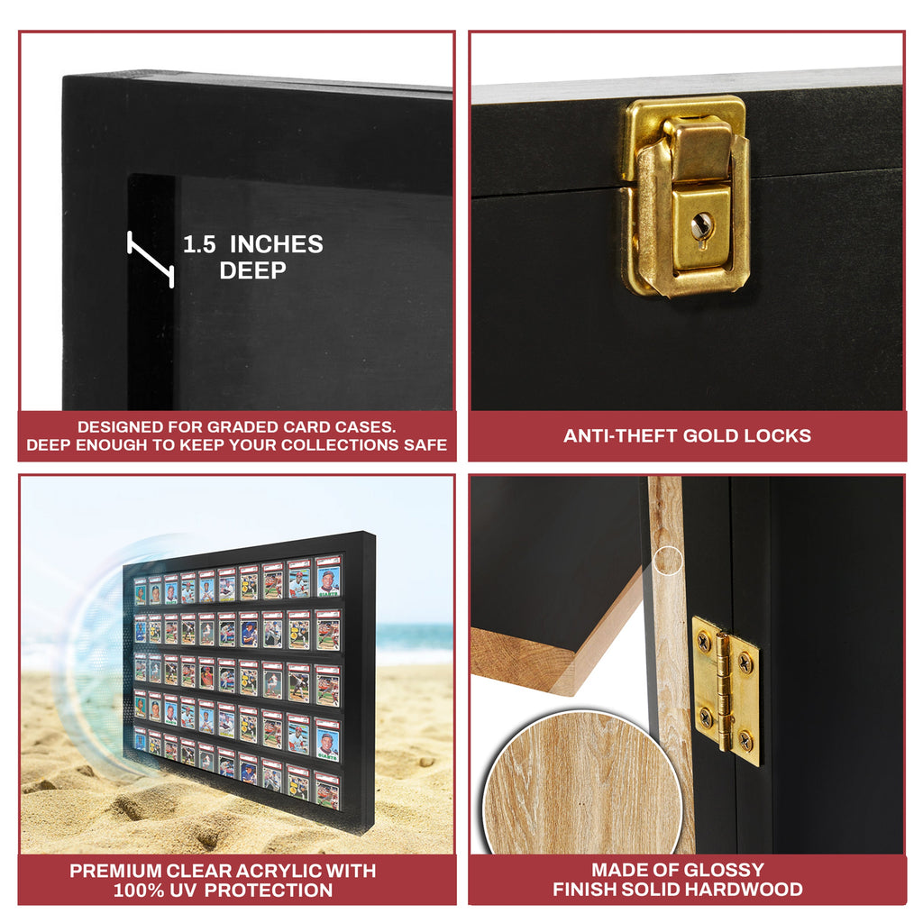 50-Slot Graded Card Display Case