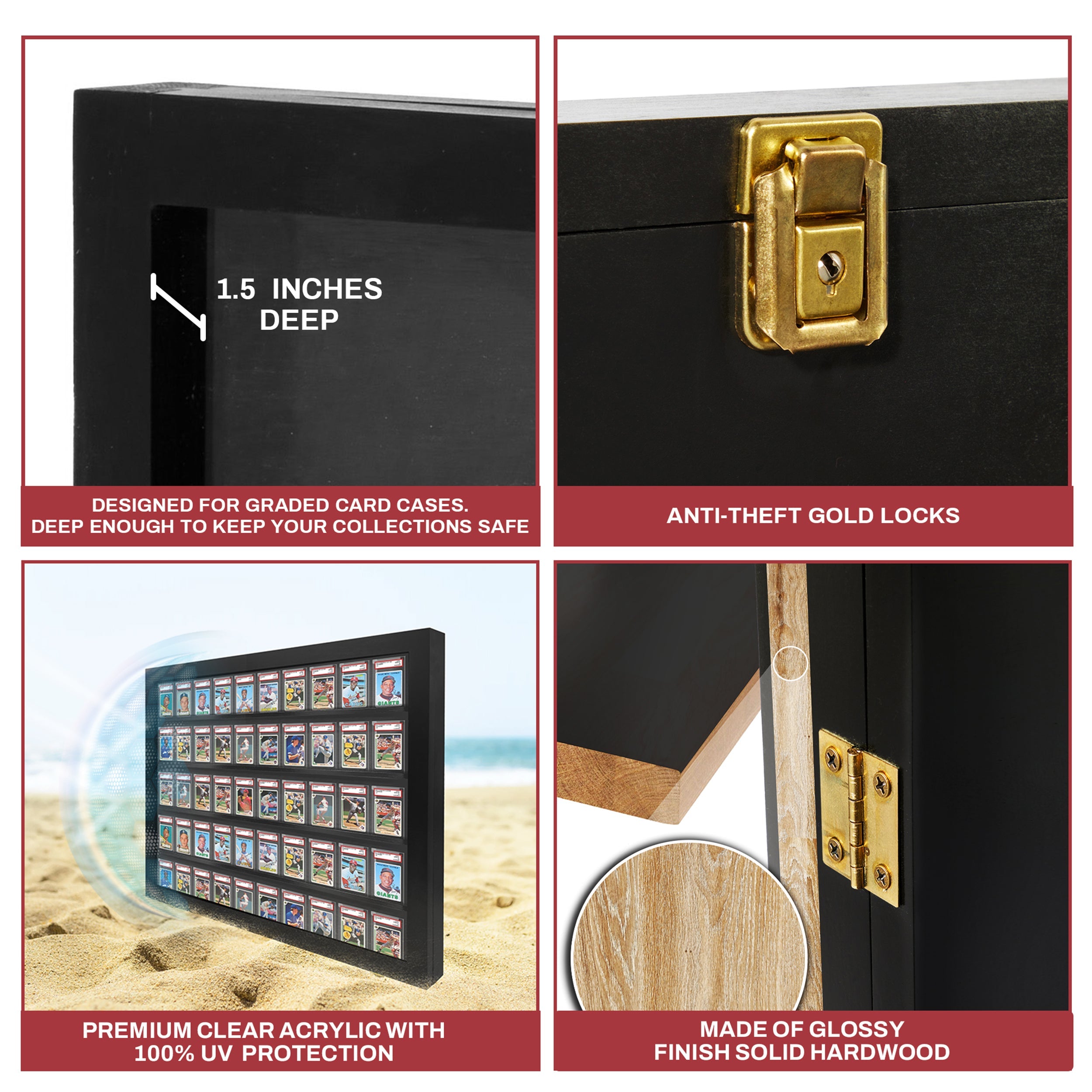 50-Slot Graded Card Display Case