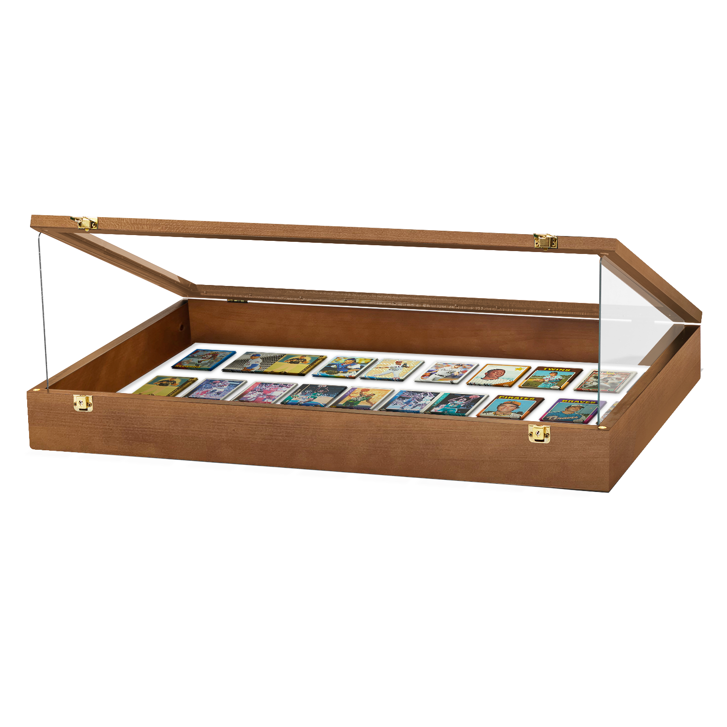 Portable Trade Show Card Display Case with Acrylic Lid